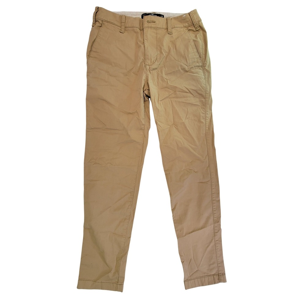 Hollister California Skinny Chino Men Pants Khaki W28 L30 Epic Flex